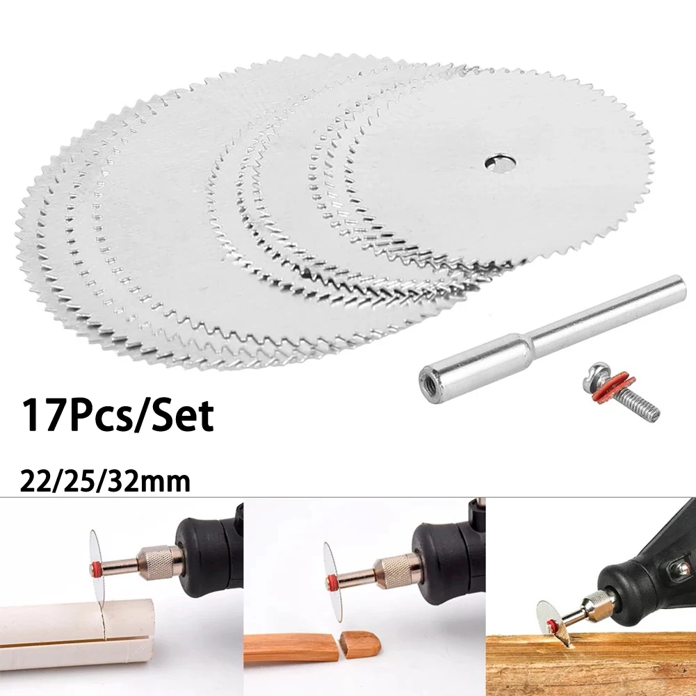 17Pcs/Set Мини циркулярни дискове Режещи дискове за ротационен инструмент за обработка на обикновена пластмаса Дървен пчелен восък PVC тръба и т.н 5