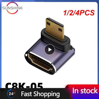  1 / 2 / 4PCS степен U-образен мини пол адаптер USB3.2 тип-c адаптер USB мъжки към женски разширение USB C конвертор 2.1V 8K