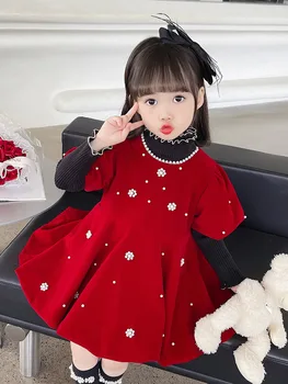 Принцеса рокля рокля 6 години 3 години деца есенни дрехи детски дрехи дрехи западен стил момиче облекло autum